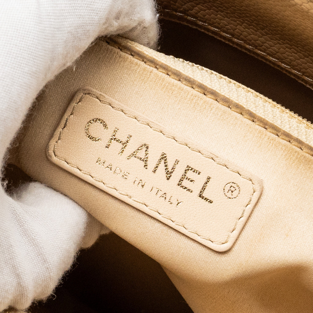 CHANEL GRAND SHOPPING TOTE BAG CAVIAR BEIGE GHW