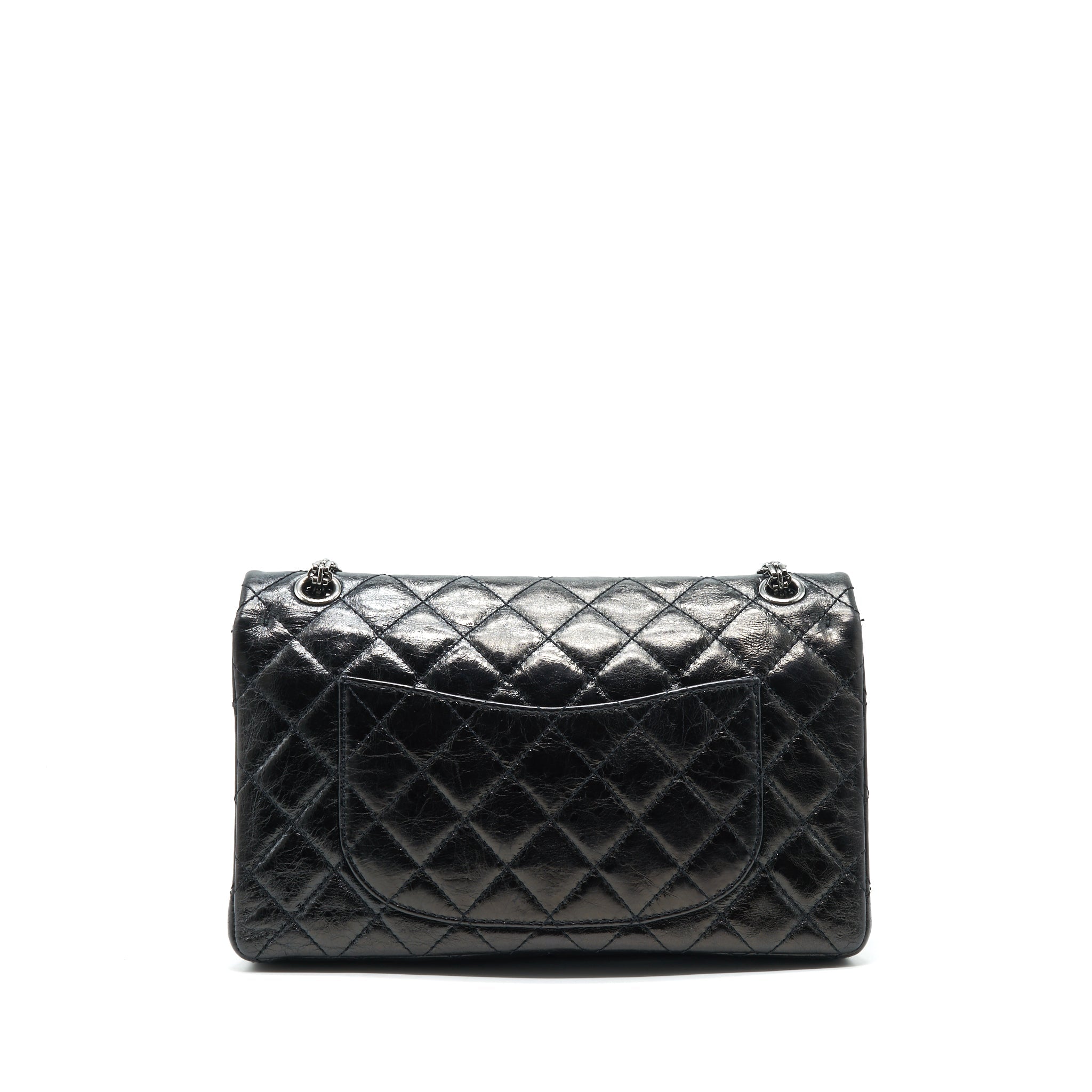 CHANEL 2.55 226 REISSUE DOUBLE FLAP BAG CALFSKIN BLACK SHW