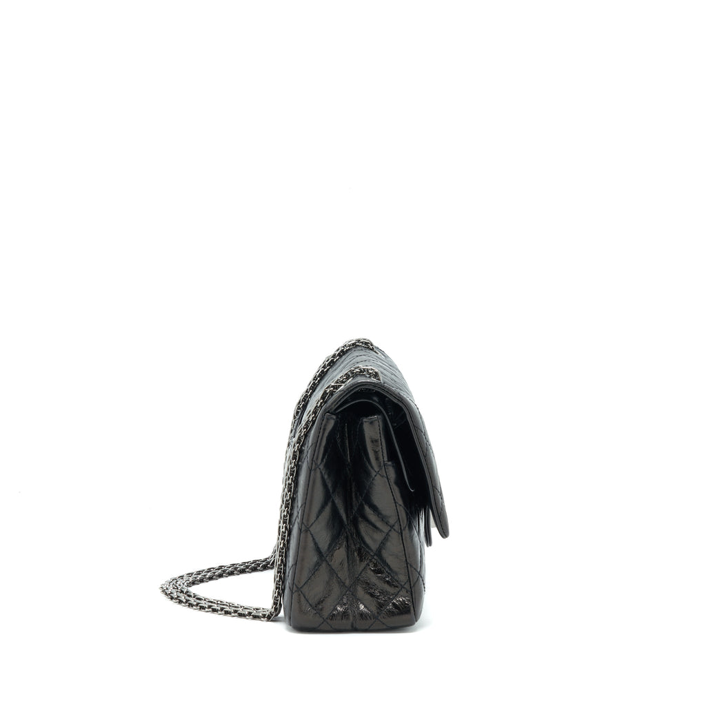 CHANEL 2.55 226 REISSUE DOUBLE FLAP BAG CALFSKIN BLACK SHW