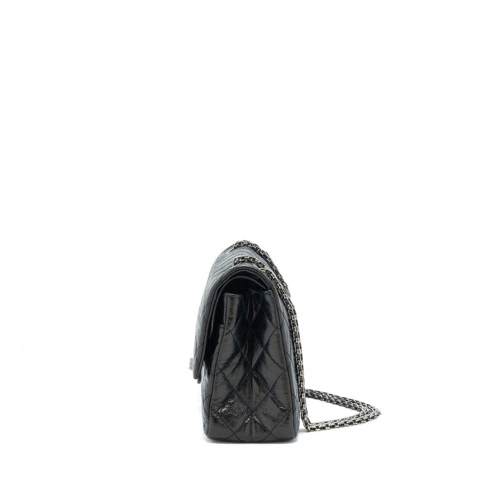 CHANEL 2.55 226 REISSUE DOUBLE FLAP BAG CALFSKIN BLACK SHW