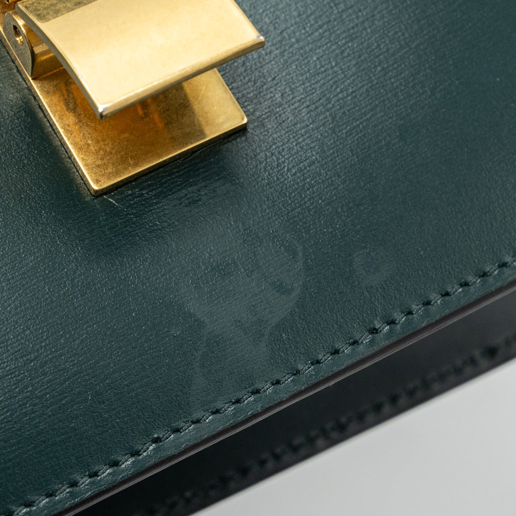 CELINE TEEN CLASSIC BOX BAG CALFSKIN DARK GREEN GHW