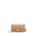 CHANEL 22S PEARL CRUSHED MINI RECTANGULAR LAMBSKIN DARK BEIGE GHW(MICROCHIP)