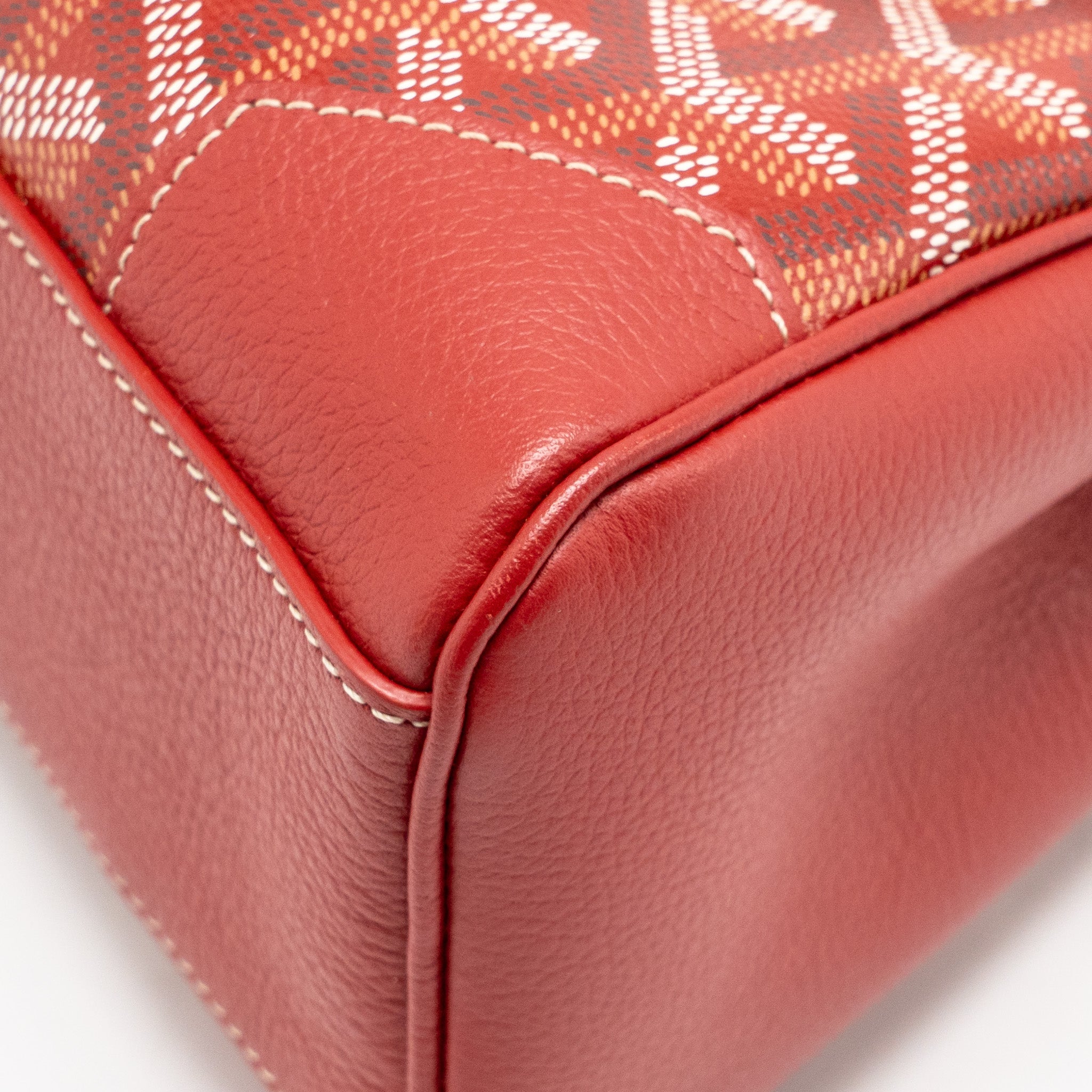 GOYARD MINI SAIGON SOUPLE BAG GOYARDINE CANVAS/CALFSKIN RED SHW