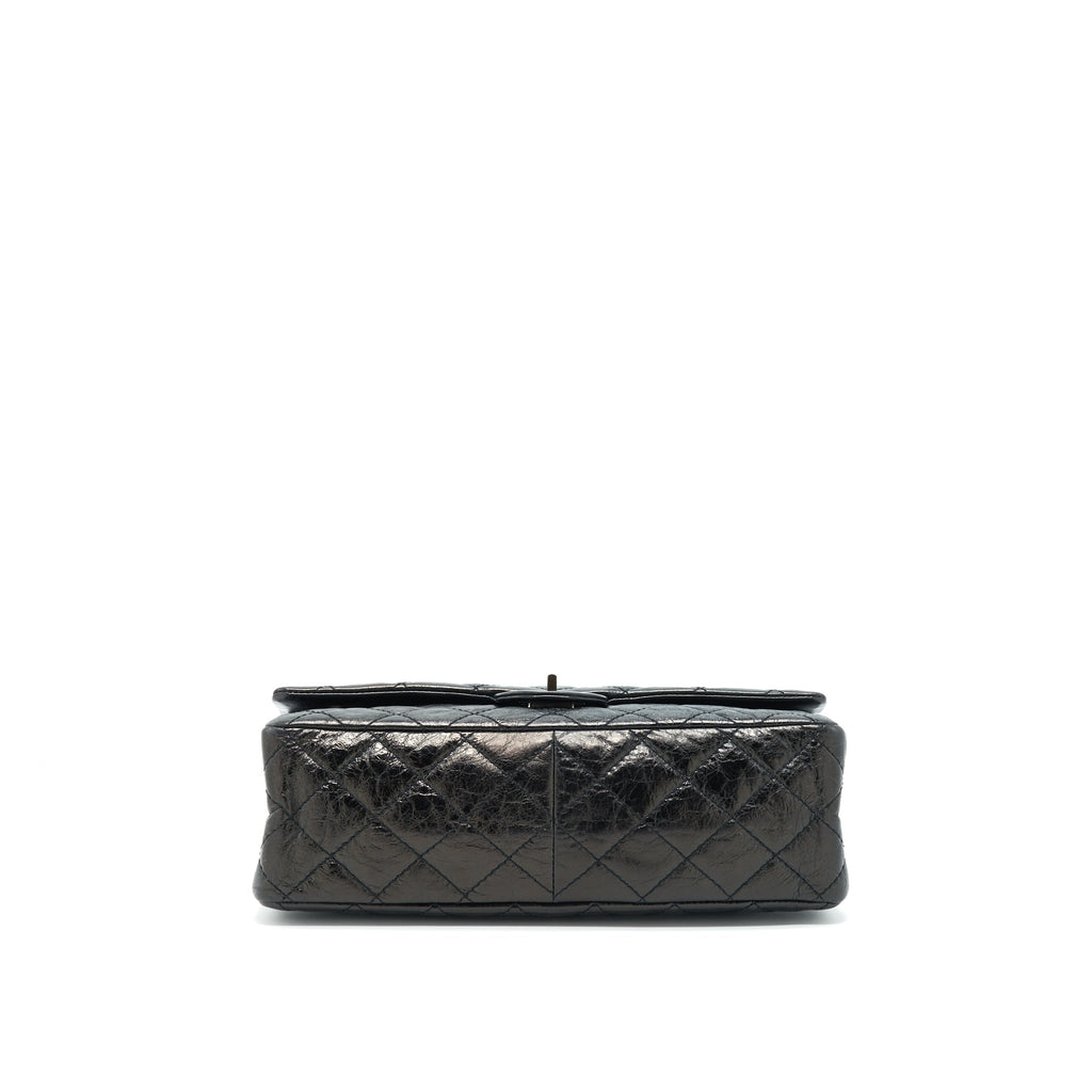 CHANEL 2.55 226 REISSUE DOUBLE FLAP BAG CALFSKIN BLACK SHW