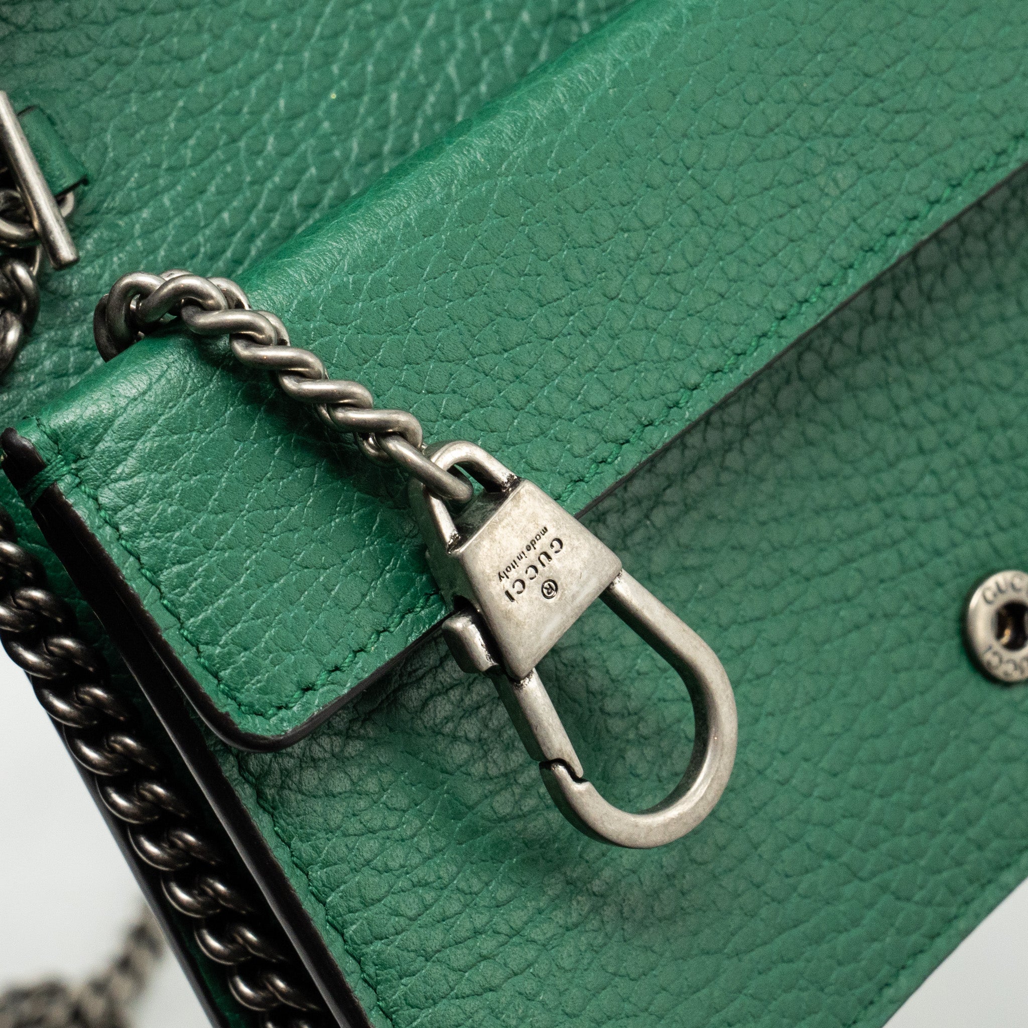 GUCCI SUPER MINI DIONYSUS CALFSKIN GREEN GHW