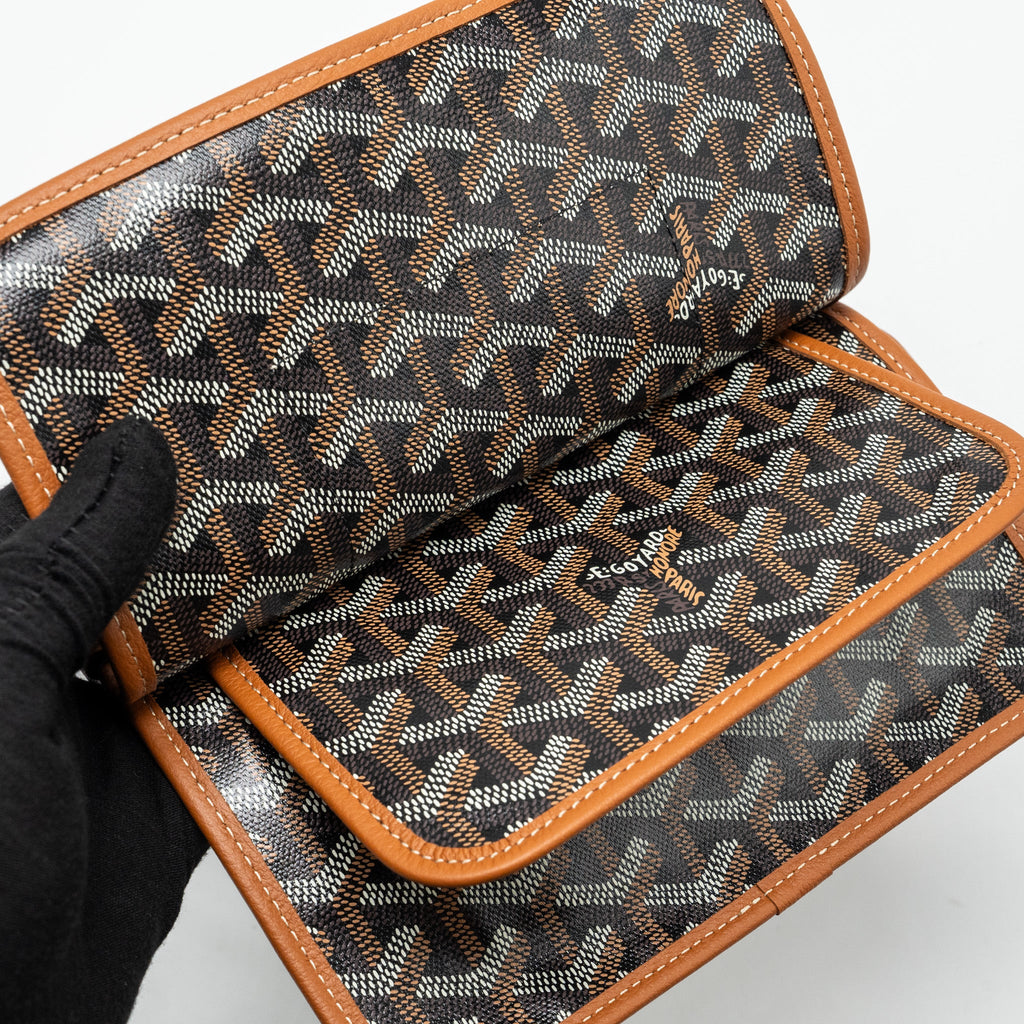 GOYARD PORTEFEUILLE POCHETTE PLUMET GOYARDINE CANVAS/LEATHER NOIR/NATUREL SHW