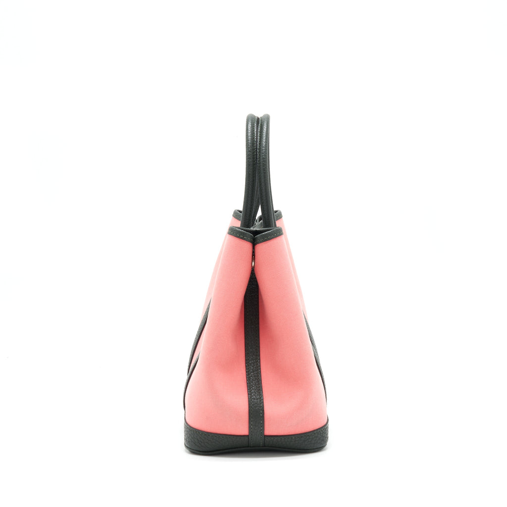 HERMES GARDEN PARTY 30 AZALEA PINK/ DARK GREEN