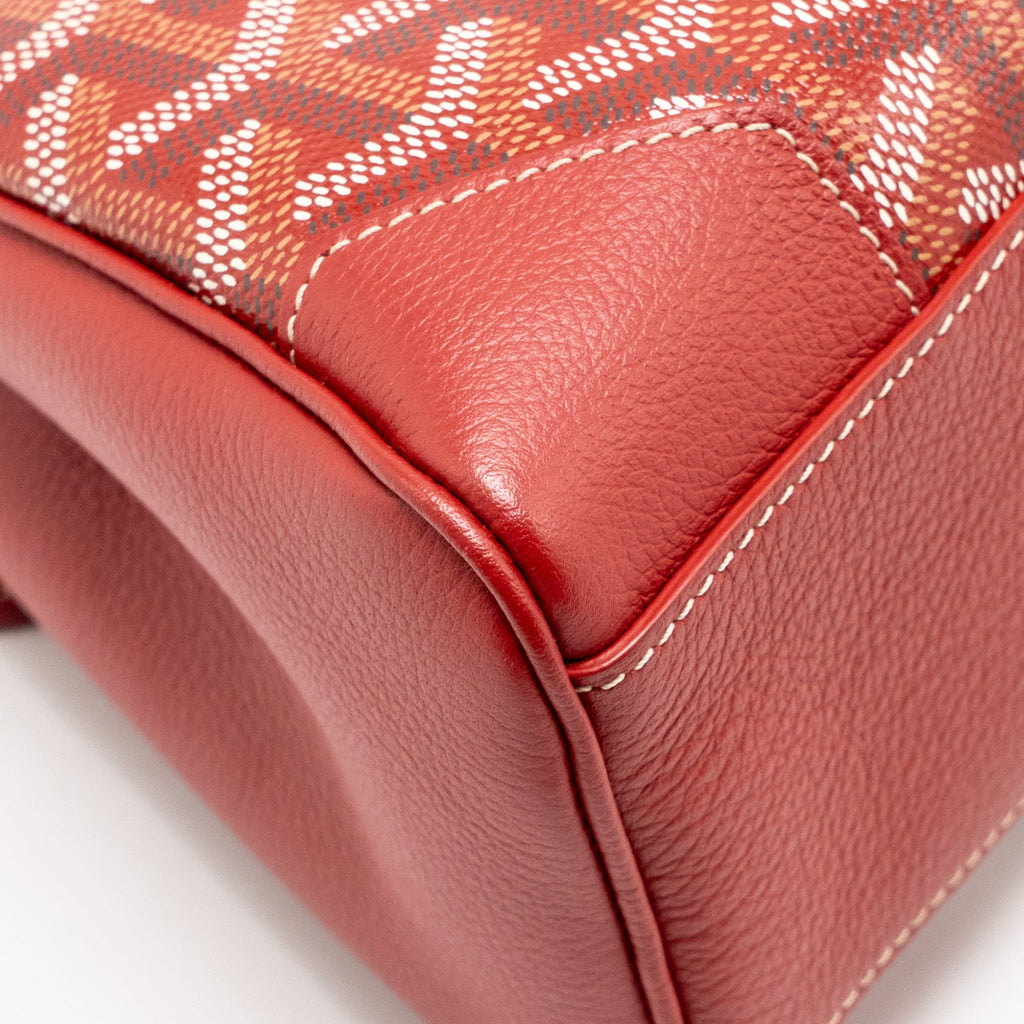 GOYARD MINI SAIGON SOUPLE BAG GOYARDINE CANVAS/CALFSKIN RED SHW