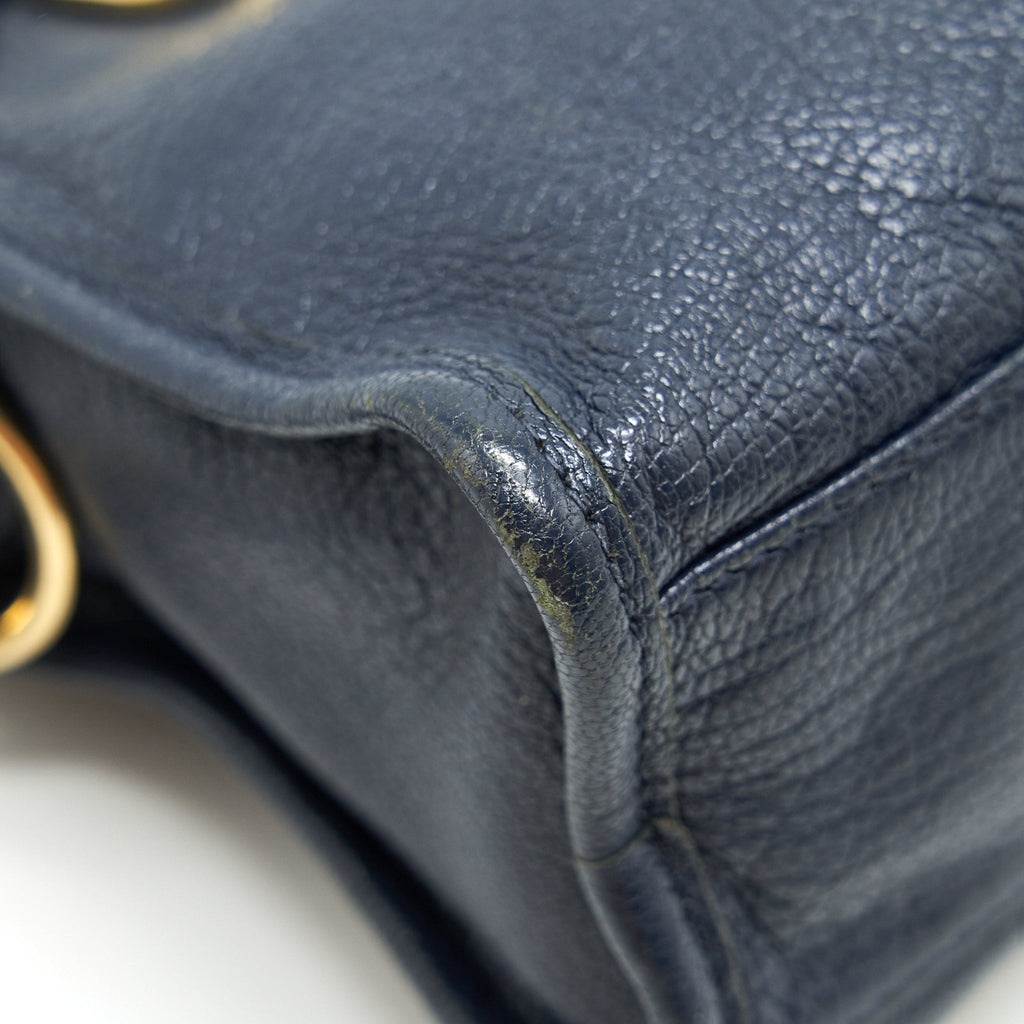 BALENCIAGA MINI CITY BAG NAVY GHW