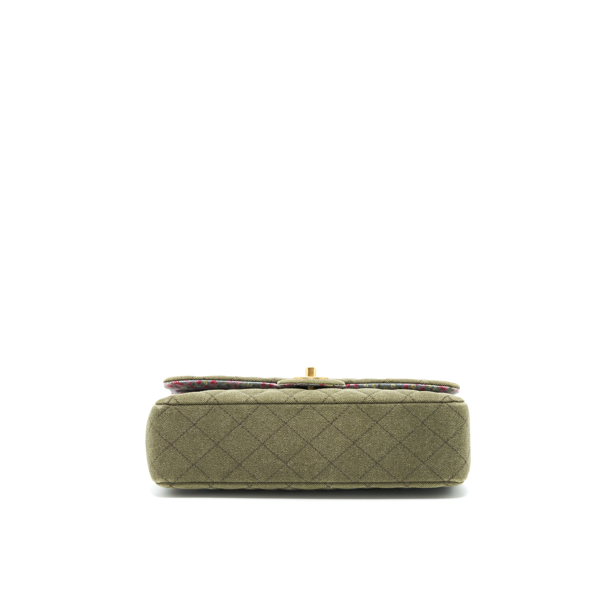CHANEL CUBA CHARMS CLASSIC DOUBLE FLAP BAG CANVAS GREEN GHW