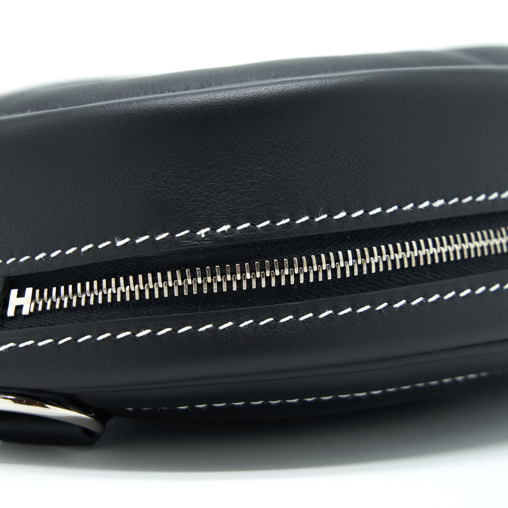 HERMES IN THE LOOP BELT BAG SWIFT BLACK/ BLUE SAPHIR SHW