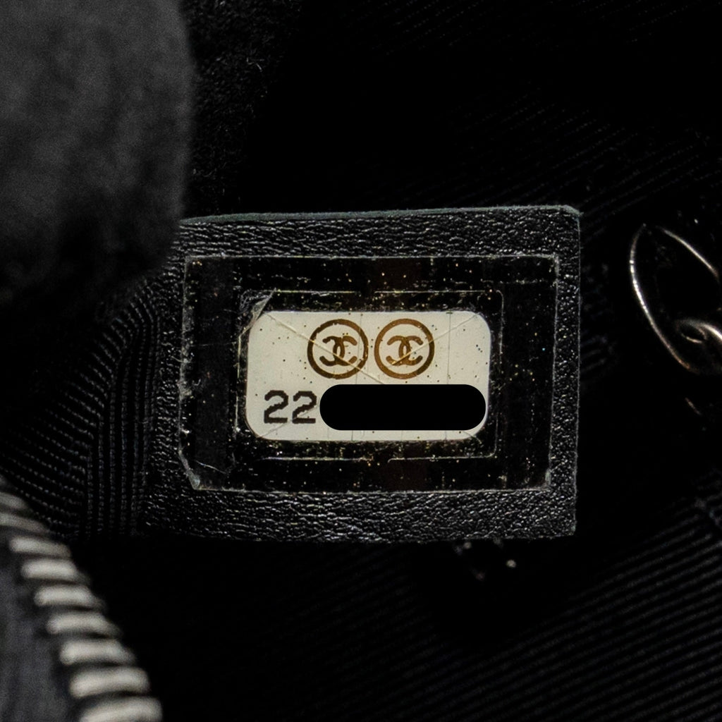 CHANEL MEDIUM CASUAL ROCK FLAP BAG GRAINED CALFSKIN BLACK RUTHENIUM HARDWARE