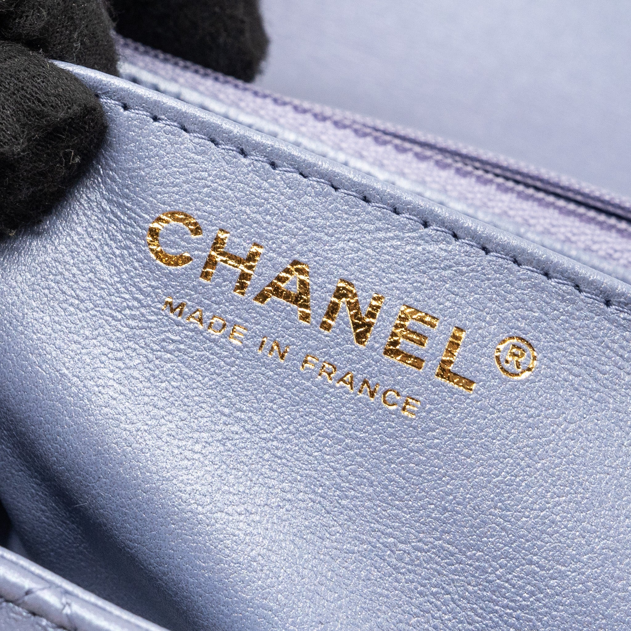 CHANEL CLASSIC MINI RECTANGULAR FLAP BAG LAMBSKIN IRIDESCENT LIGHT PURPLE LGHW (MICROCHIP)