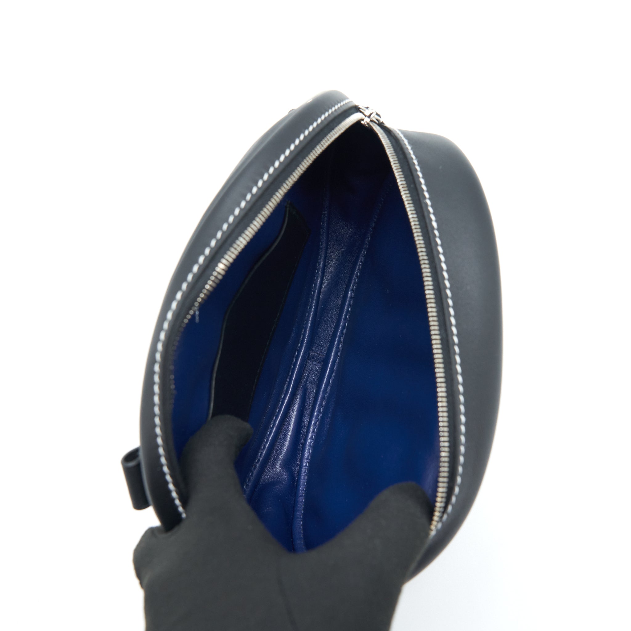 HERMES IN THE LOOP BELT BAG SWIFT BLACK/ BLUE SAPHIR SHW
