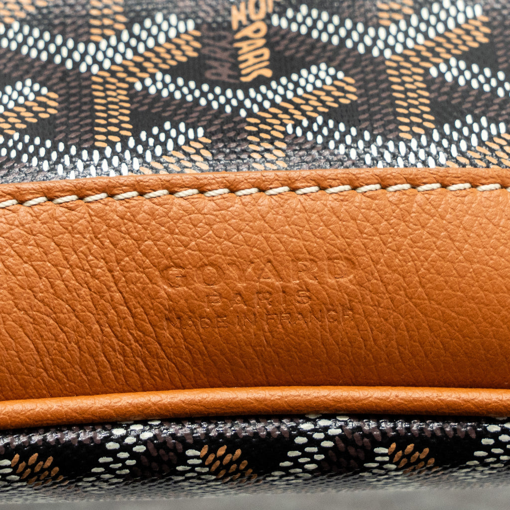 GOYARD PETIT FLOT BUCKET BAG CANVAS/ CALFSKIN BLACK / TAN SHW