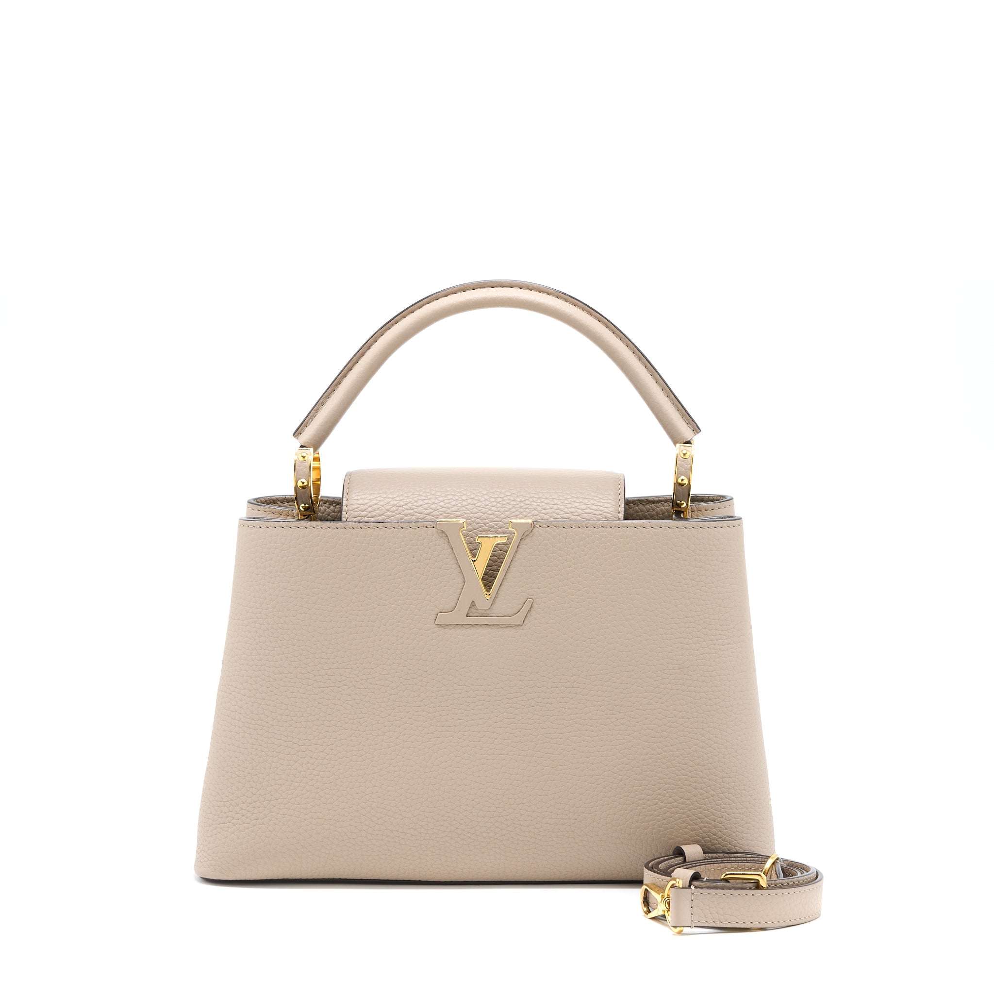 LOUIS VUITTON CAPUCINE MM TAURILLON GALET GHW