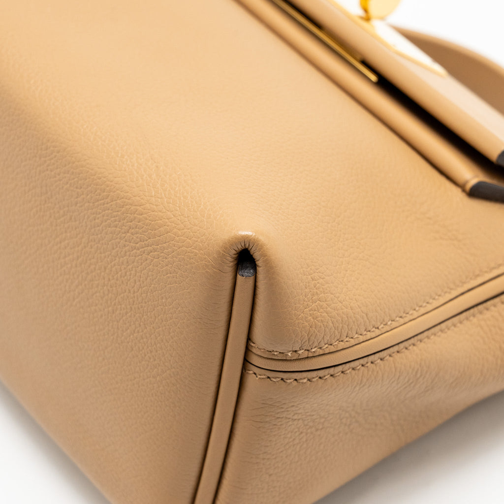 HERMES MINI 2424 24/24-21 BAG EVERCOLOR/SWIFT CHAI/FAUVE GHW