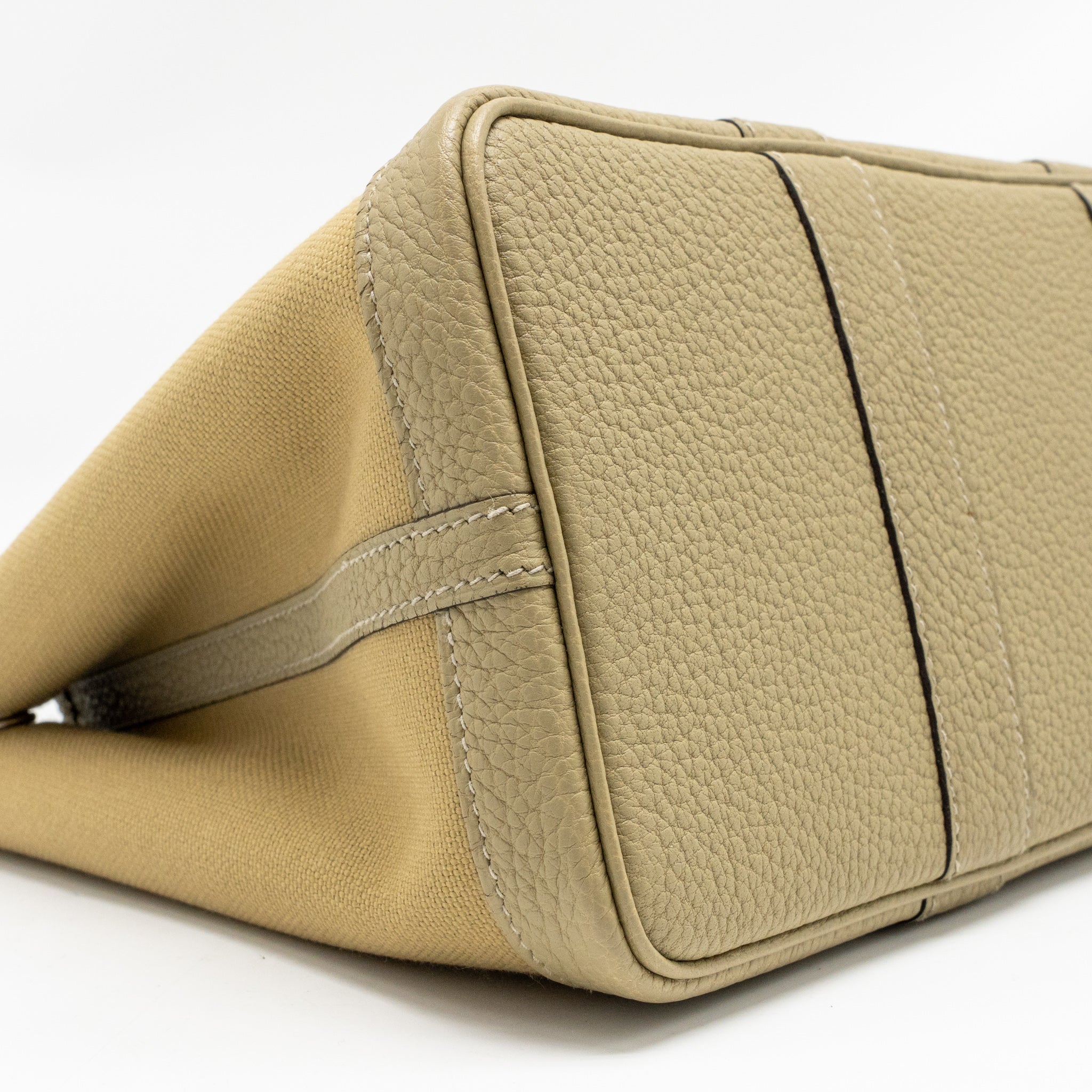 HERMES GARDEN PARTY 30 CANVAS/NEGONDA LEATHER TRENCH SHW