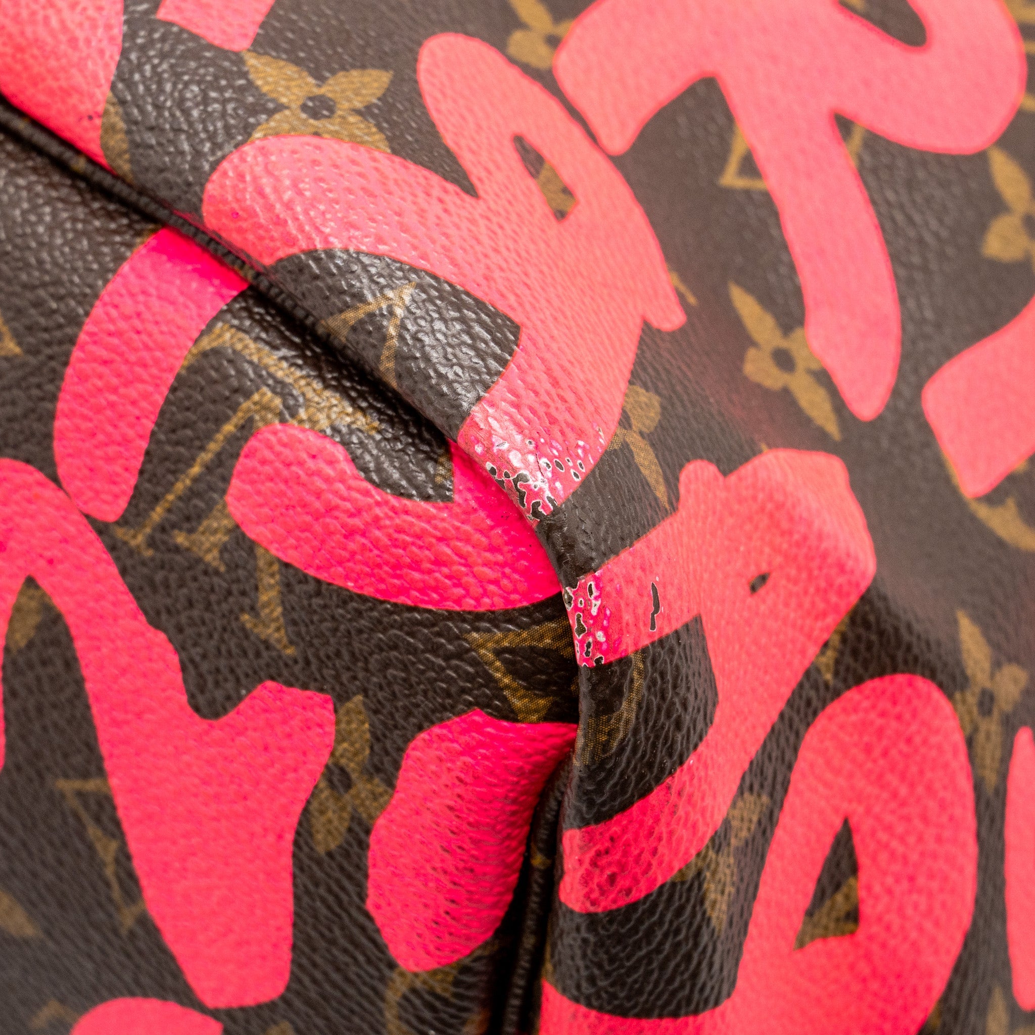 LOUIS VUITTON NEVERFULL GM STEPHEN SPROUSE PINK MONOGRAM GRAFFITI COATED / ZIP WALLET GHW (SELL IN A SET)