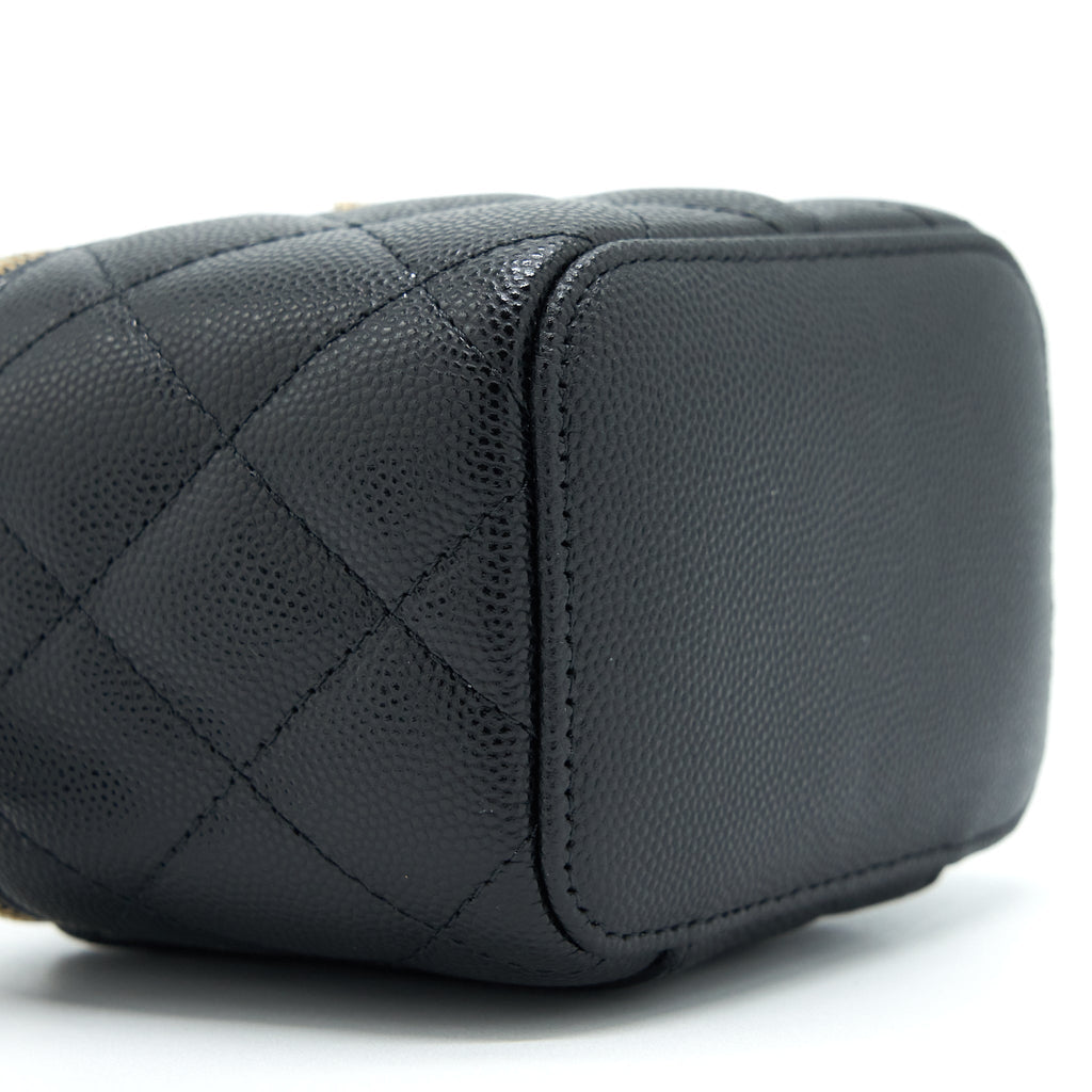 CHANEL MINI VANITY CASE CAVIAR BLACK LGHW