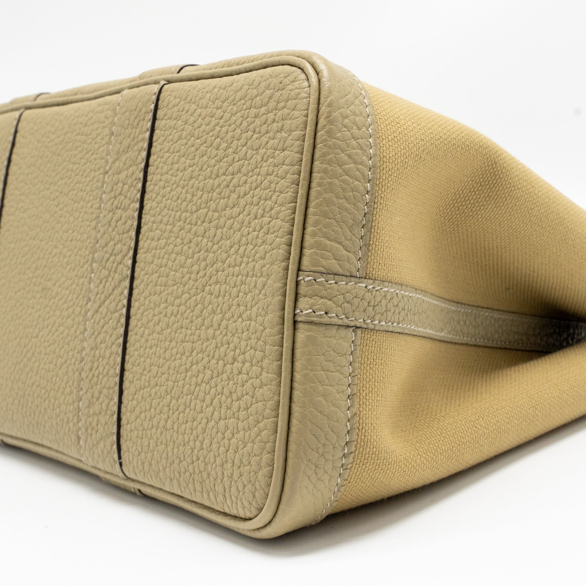 HERMES GARDEN PARTY 30 CANVAS/NEGONDA LEATHER TRENCH SHW