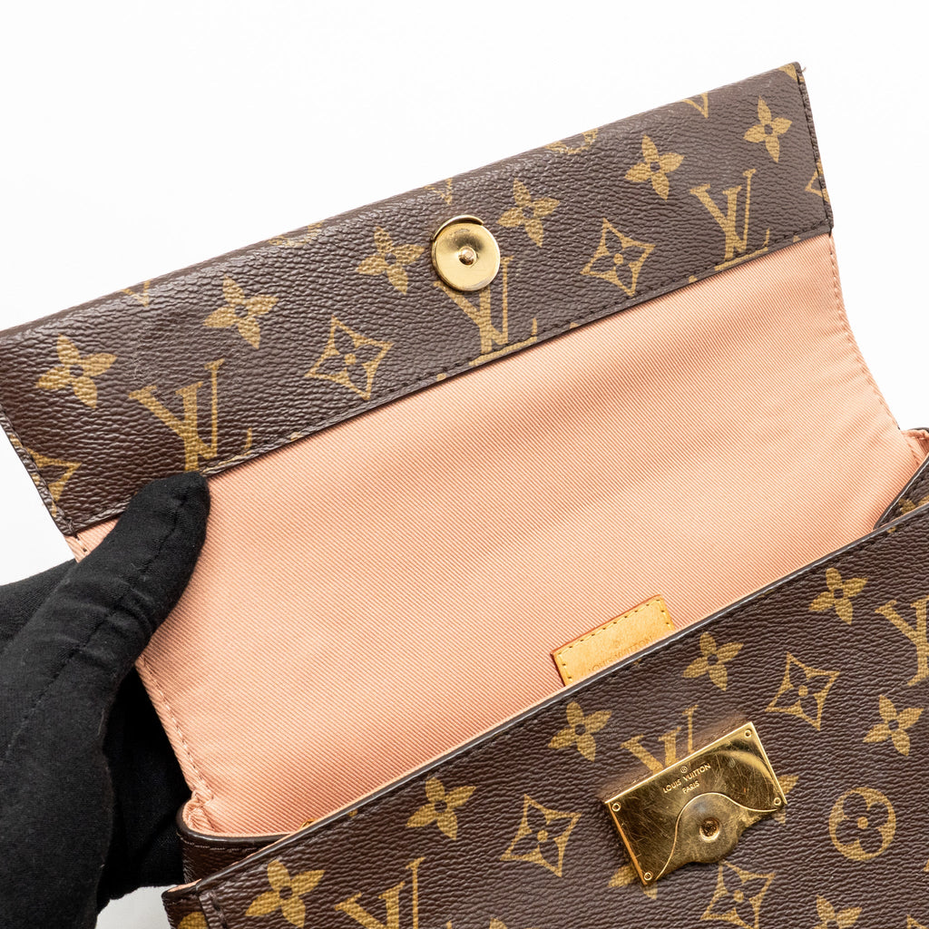 LOUIS VUITTON CLUNY BB MONOGRAM CANVAS WITH PINK STRAP GHW