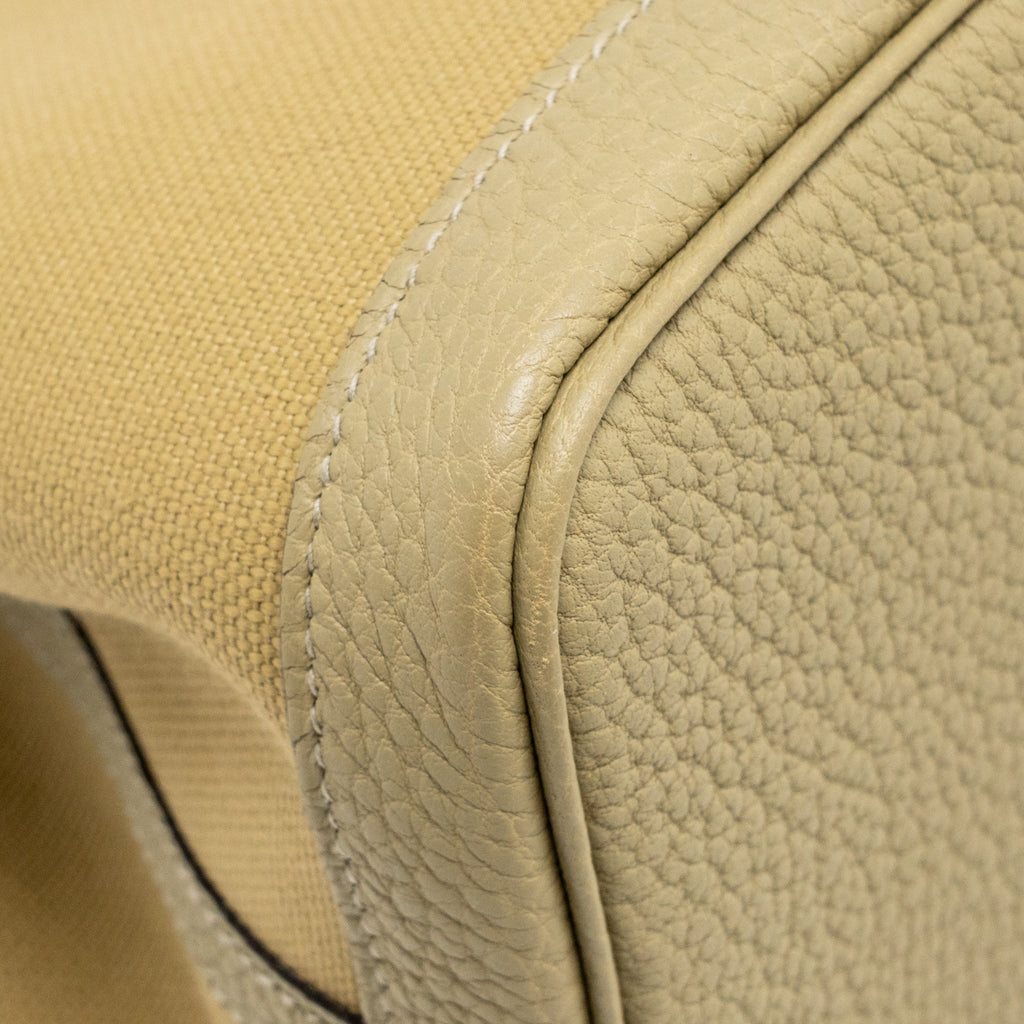 HERMES GARDEN PARTY 30 CANVAS/NEGONDA LEATHER TRENCH SHW