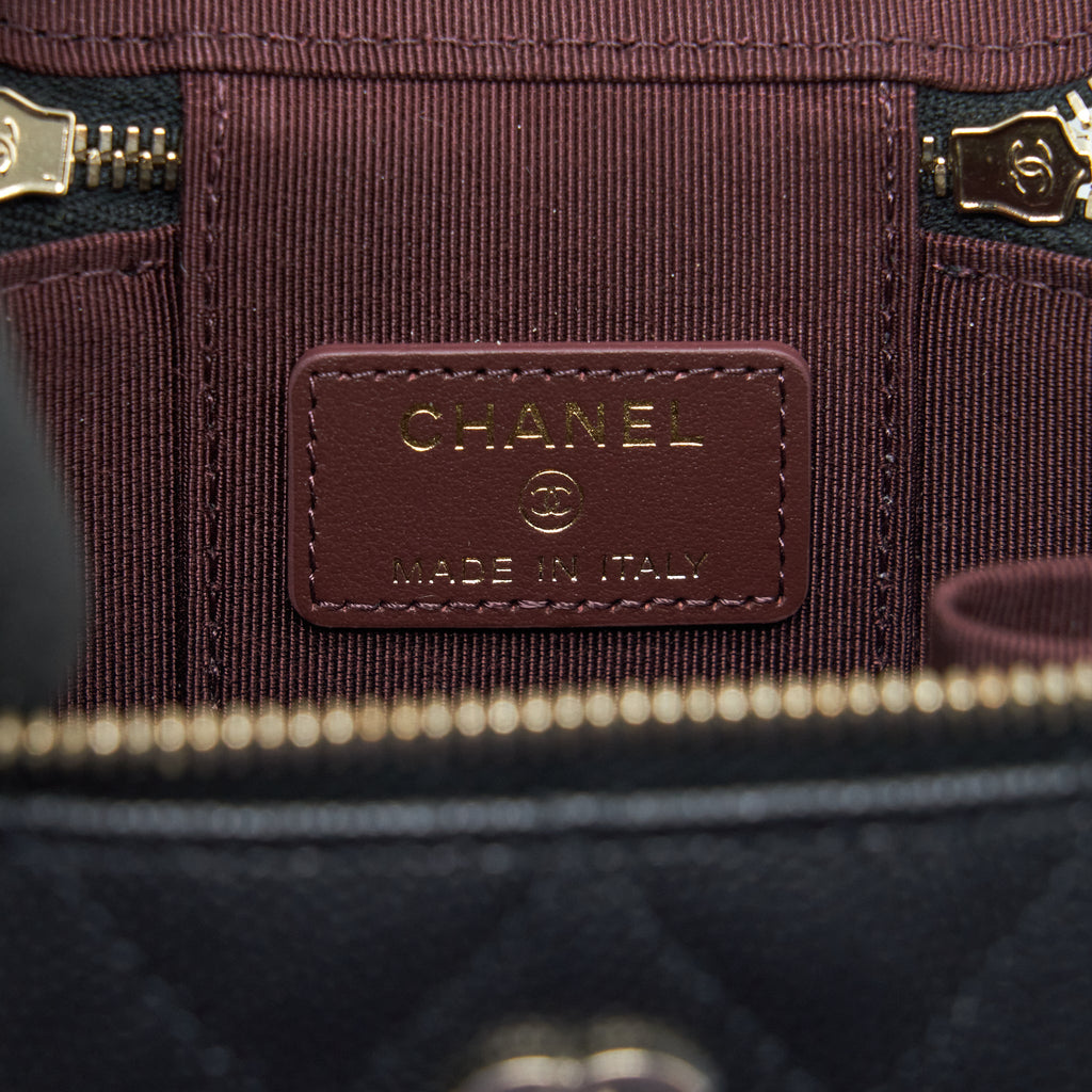 CHANEL MINI VANITY CASE CAVIAR BLACK LGHW