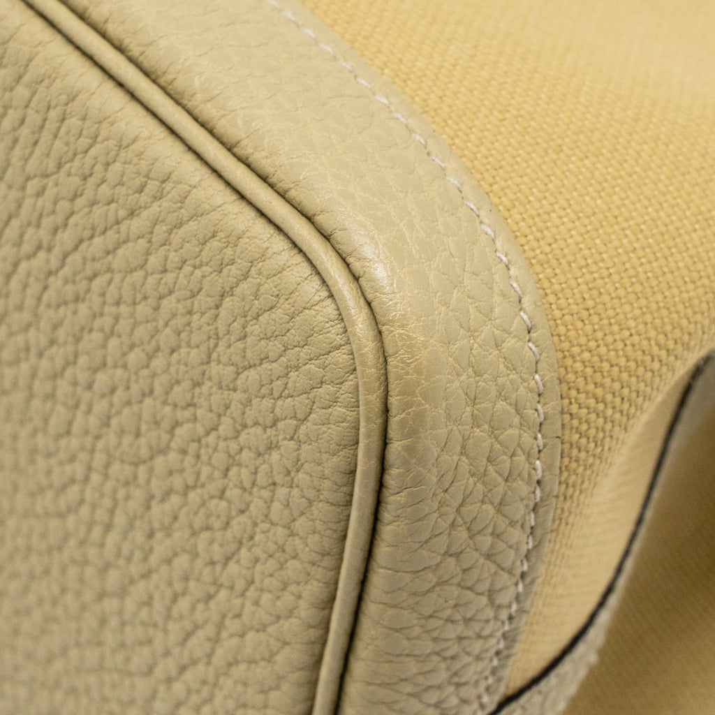 HERMES GARDEN PARTY 30 CANVAS/NEGONDA LEATHER TRENCH SHW