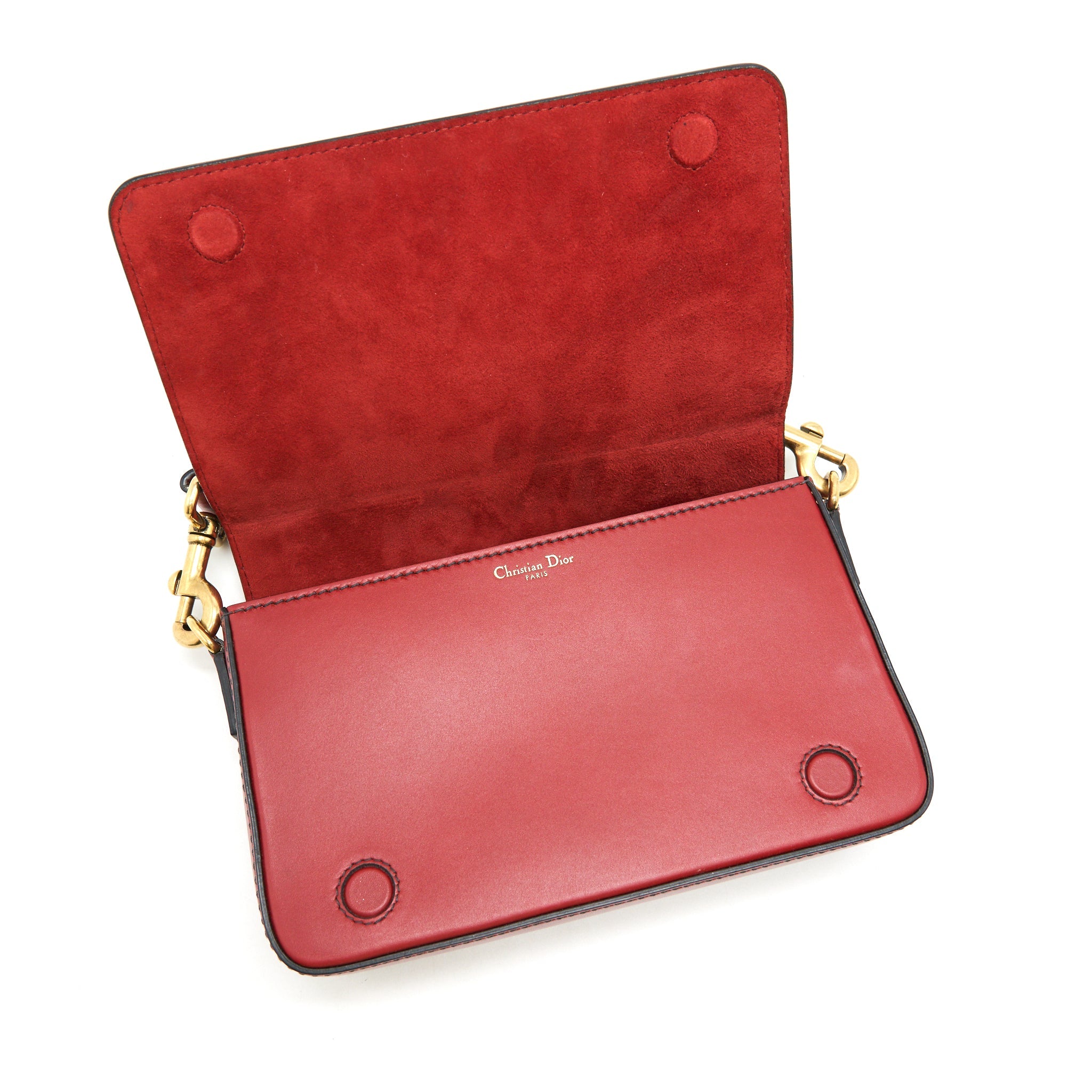 DIOR J'ADIOR CLUTCH WITH HANDLE RED WITH GHW