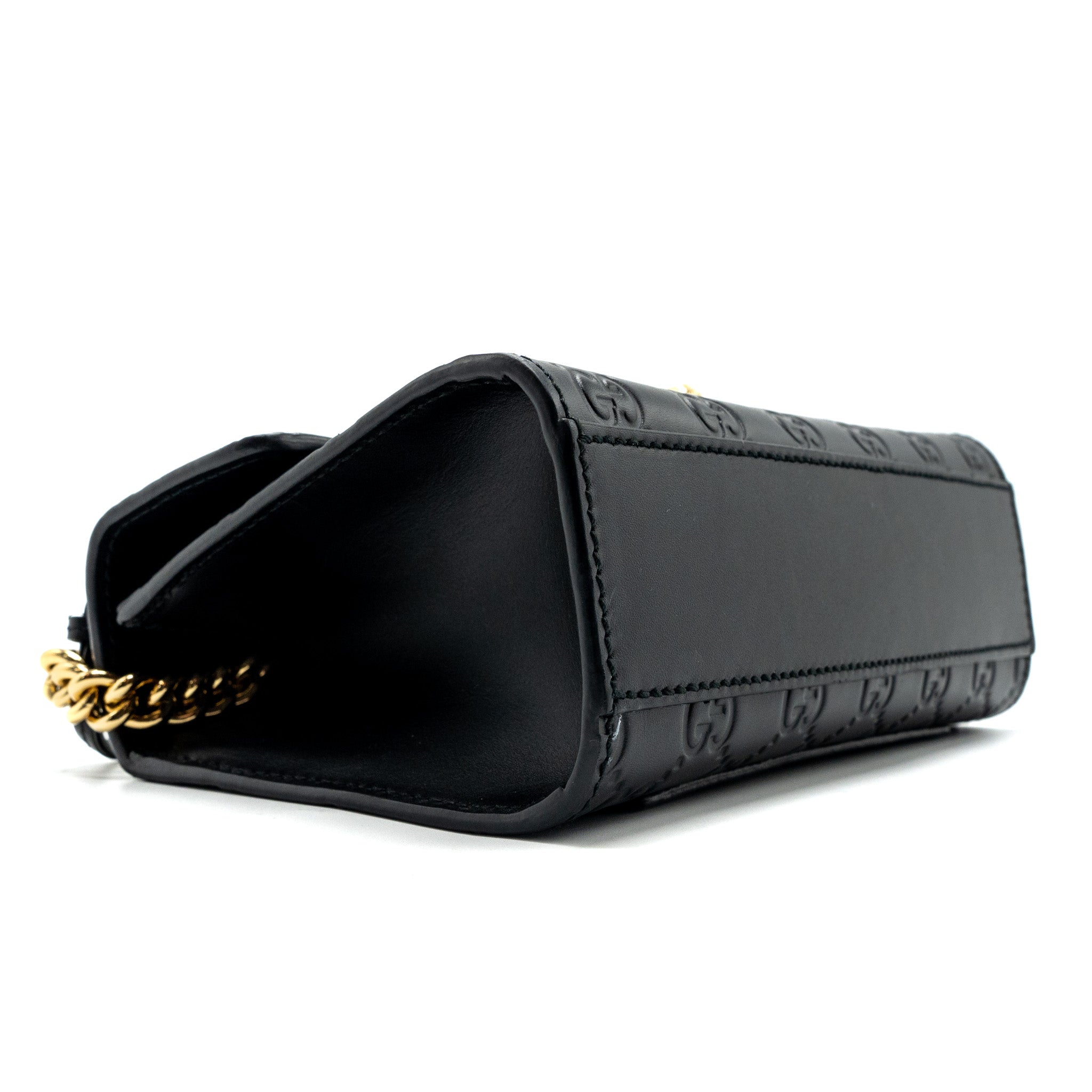 GUCCI SMALL PADLOCK CHAIN BAG CALFSKIN BLACK GHW