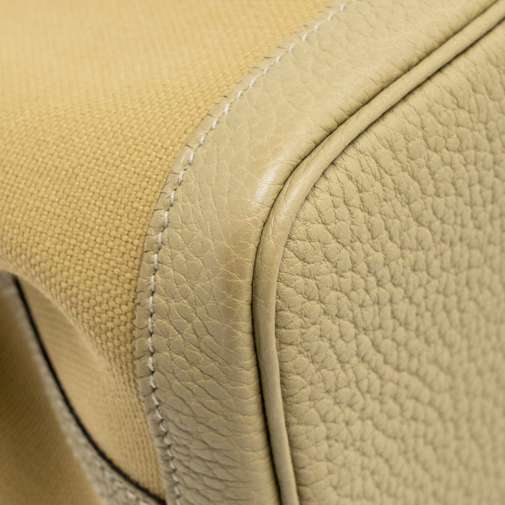 HERMES GARDEN PARTY 30 CANVAS/NEGONDA LEATHER TRENCH SHW