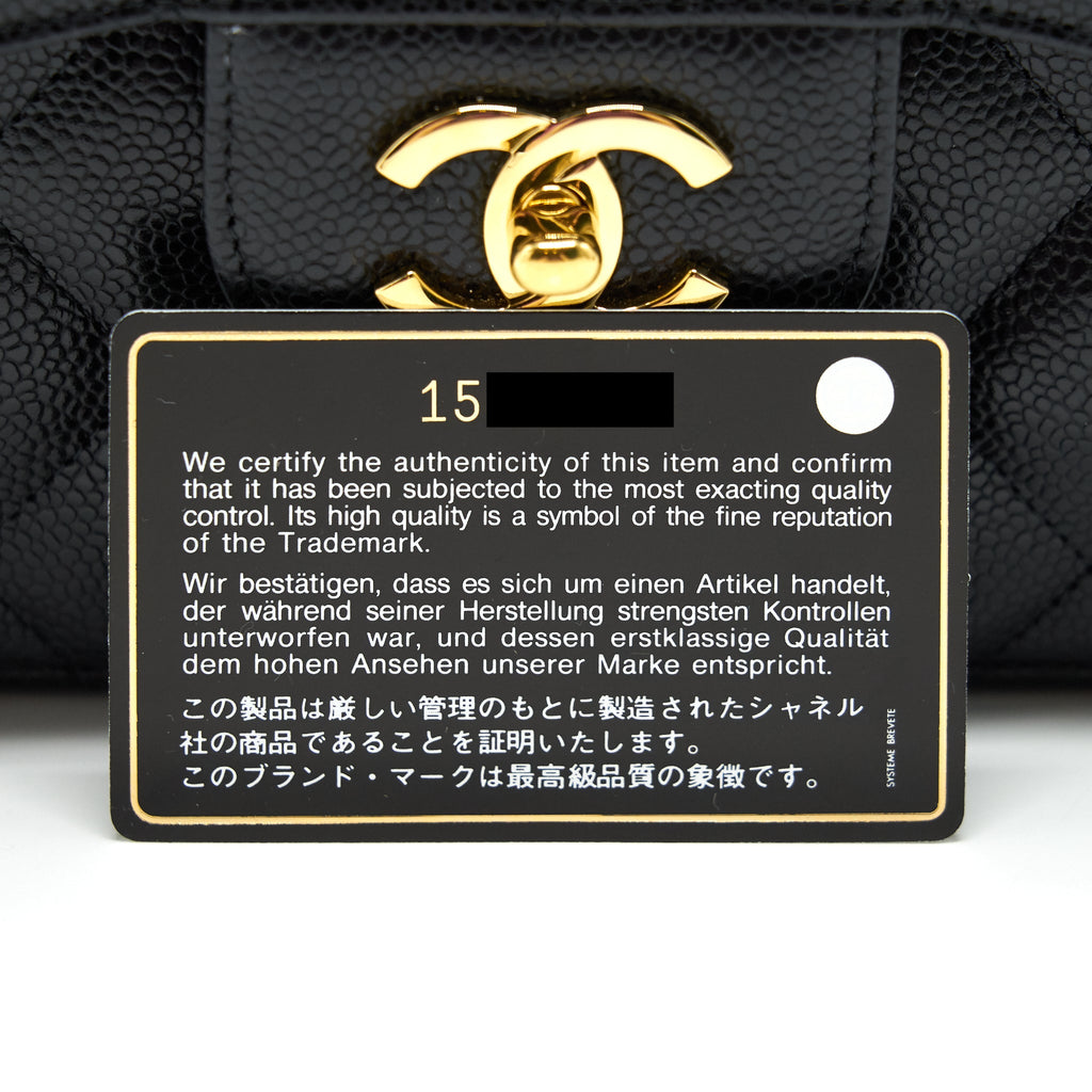 CHANEL CLASSIC JUMBO DOUBLE FLAP BAG BLACK CAVIER GHW