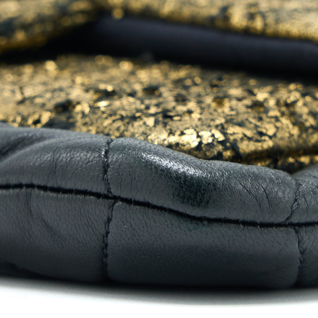 CHANEL 12A EVENING BAG LAMBSKIN BLACK/GOLD SHW