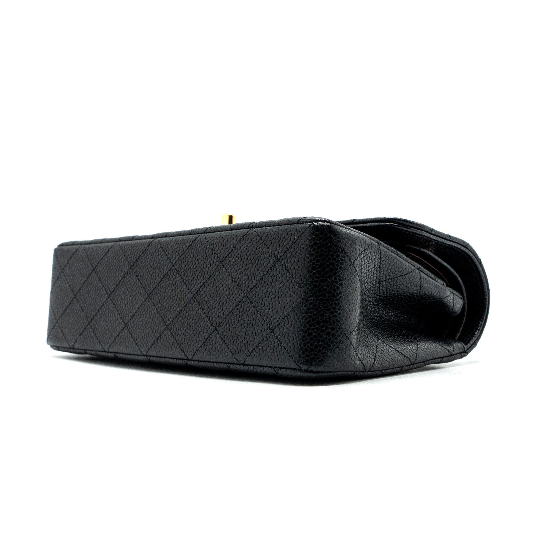 CHANEL SMALL CLASSIC DOUBLE FLAP BAG CAVIAR BLACK GHW(MICROCHIP)