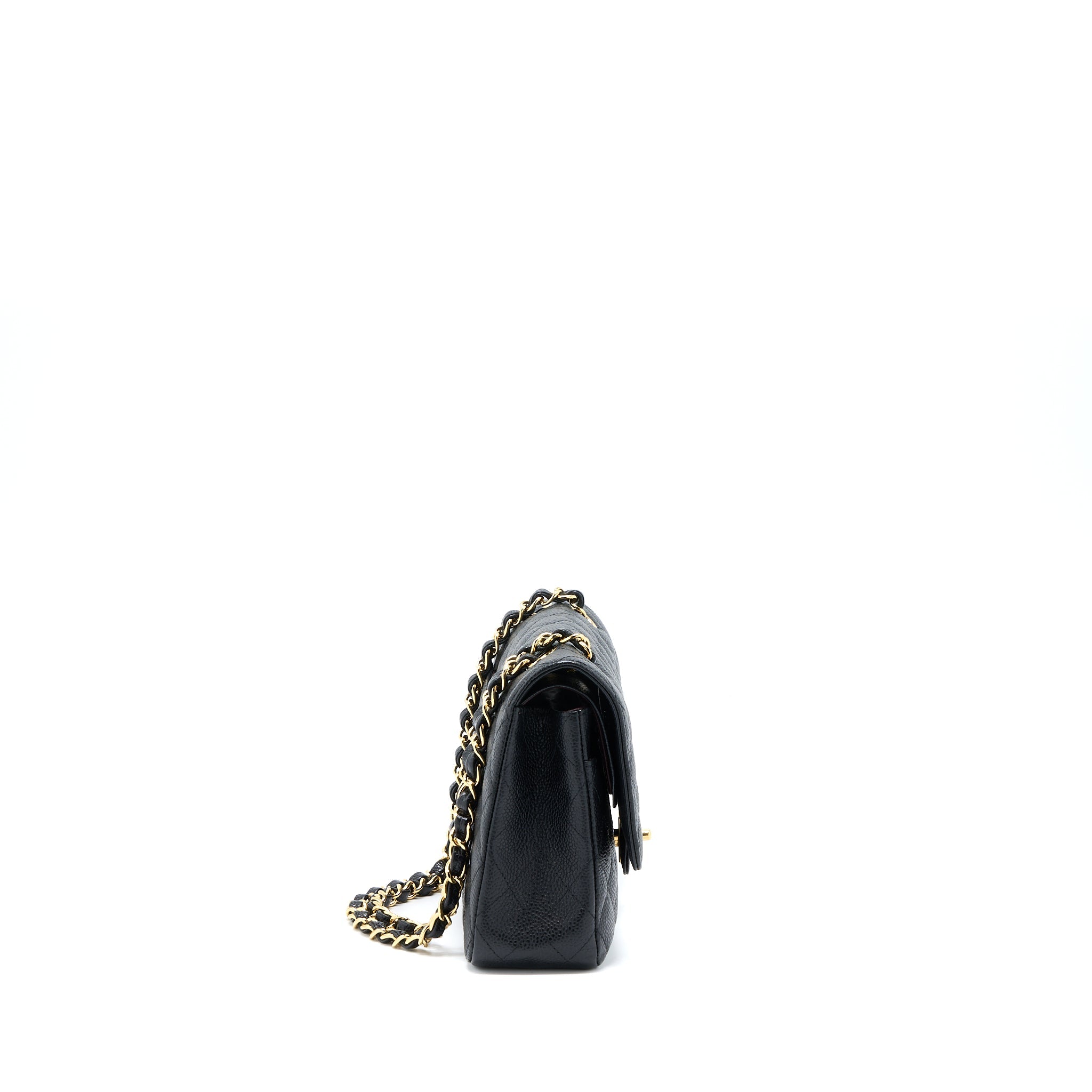 CHANEL MEDIUM CLASSIC DOUBLE FLAP BAG CAVIAR BLACK GHW