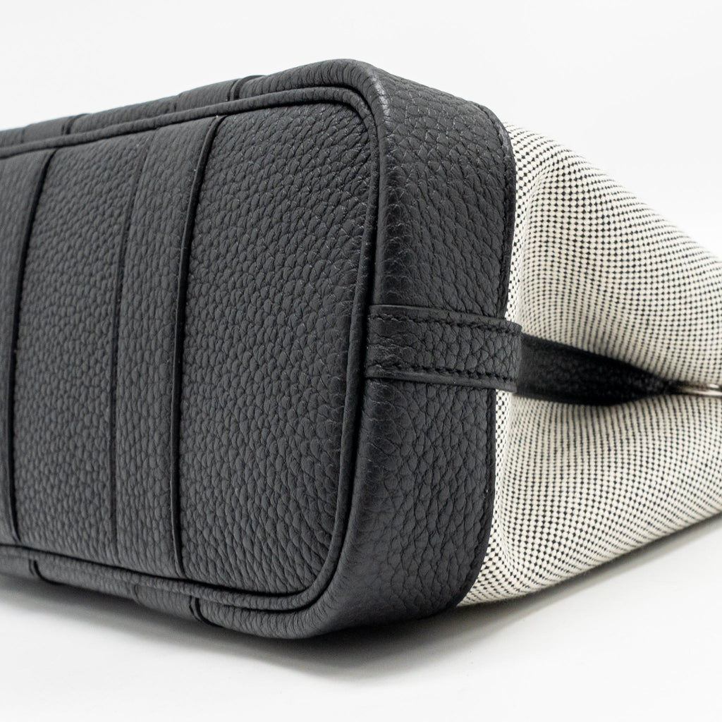 HERMES NEO GARDEN PARTY 23 NEGONDA / CANVAS ECRU / BLACK SHW