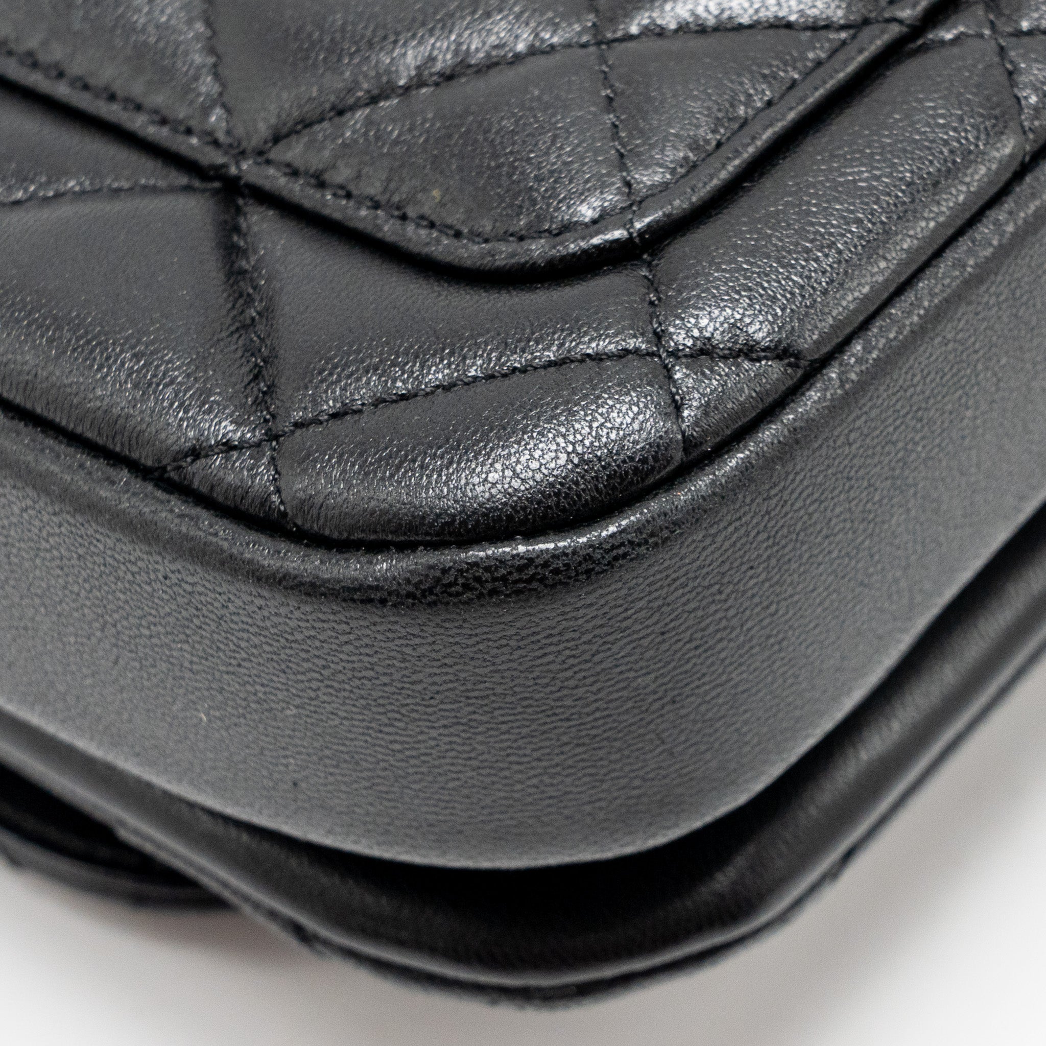 CHANEL 24S CC LOGO TOP HANDLE FLAP BAG WITH CHAIN LAMBSKIN BLACK GHW (MICROCHIP)