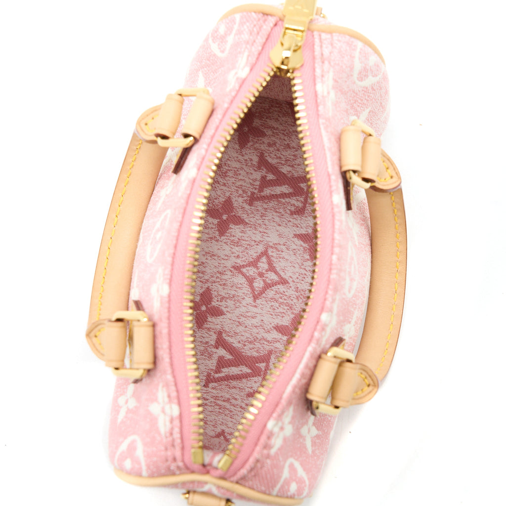 LOUIS VUITTON NANO SPEEDY MONOGRAM JACQUARD DENIM PINK GHW (NEW VERSION)