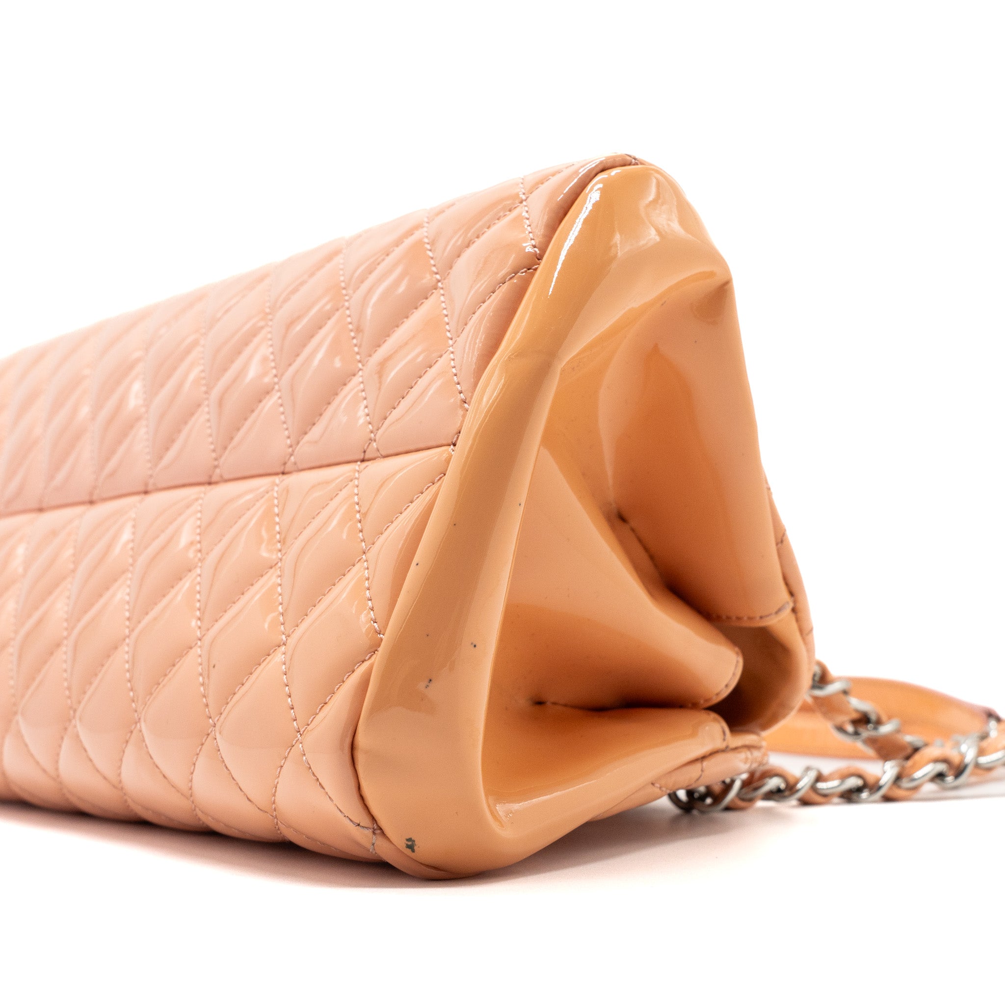 CHANEL SHOULDER BAG PATENT LEATHER PINK SHW