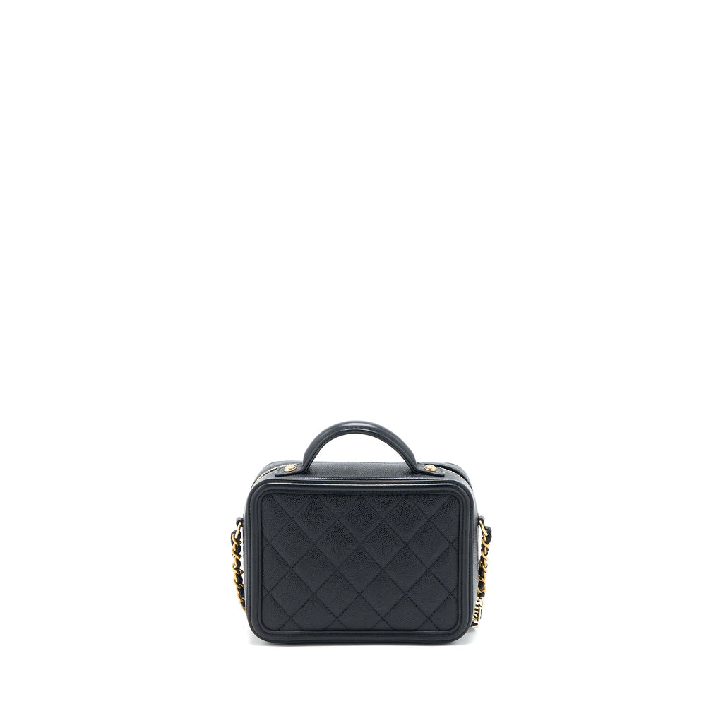 CHANEL FILIGREE VANITY CASE CAVIAR BLACK GHW