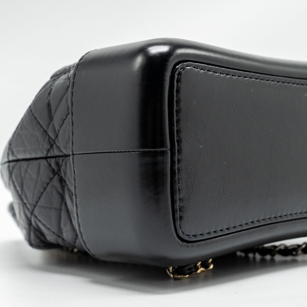 CHANEL SMALL GABRIELLE BACKPACK CALFSKIN BLACK MULTICOLOUR HARDWARE (MICROCHIP)