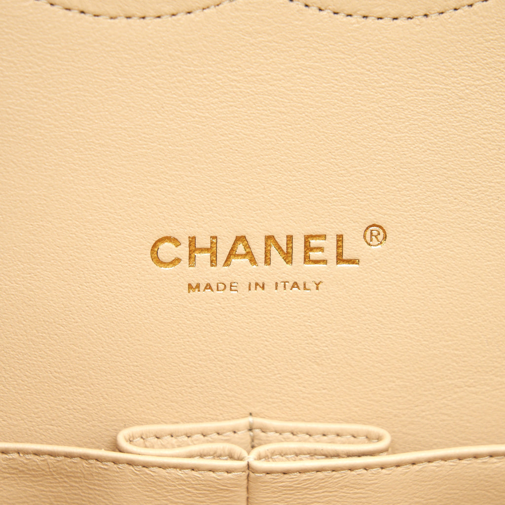 CHANEL MAXI CLASSIC DOUBLE FLAP BAG CAVIAR BEIGE GHW