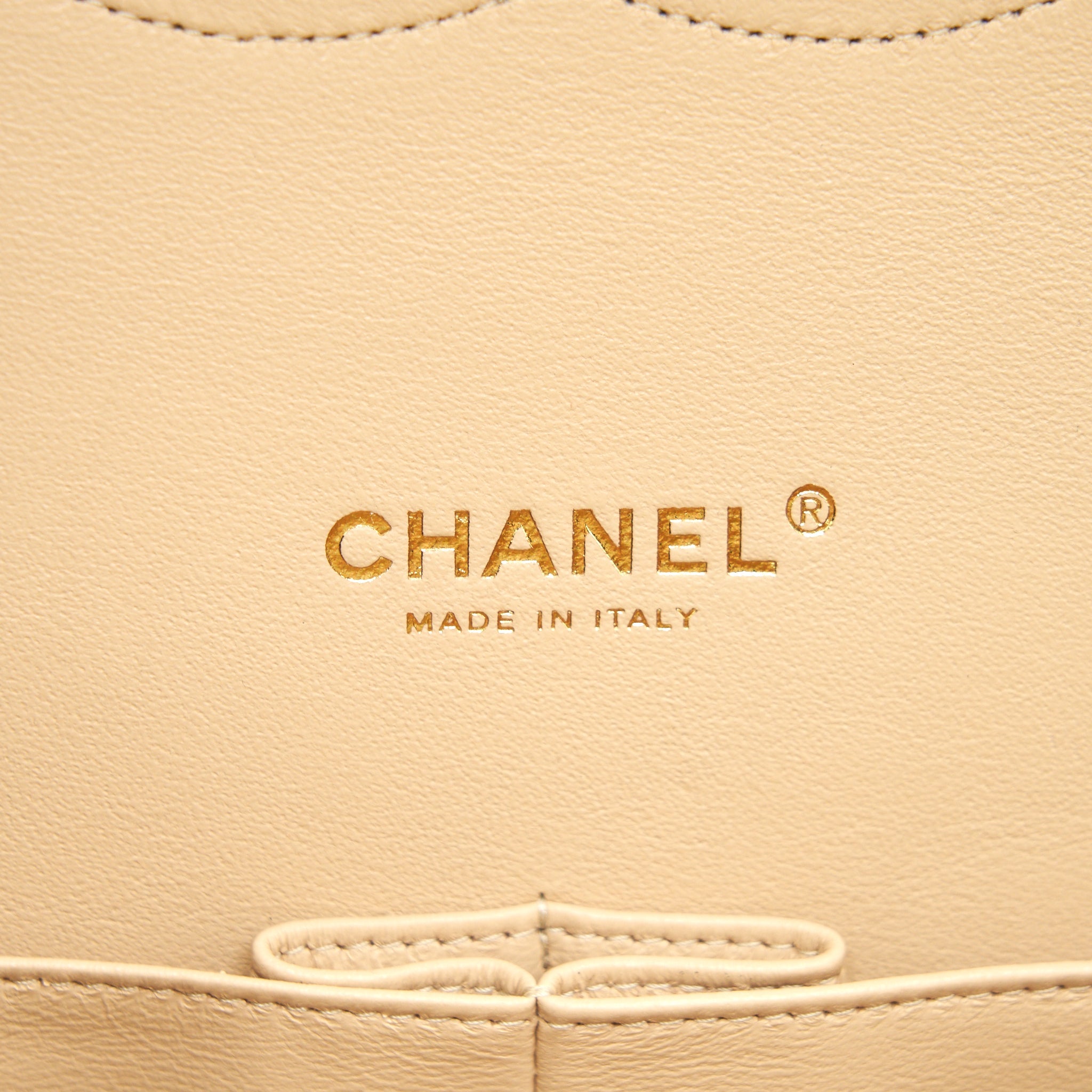 CHANEL MAXI CLASSIC DOUBLE FLAP BAG CAVIAR BEIGE GHW