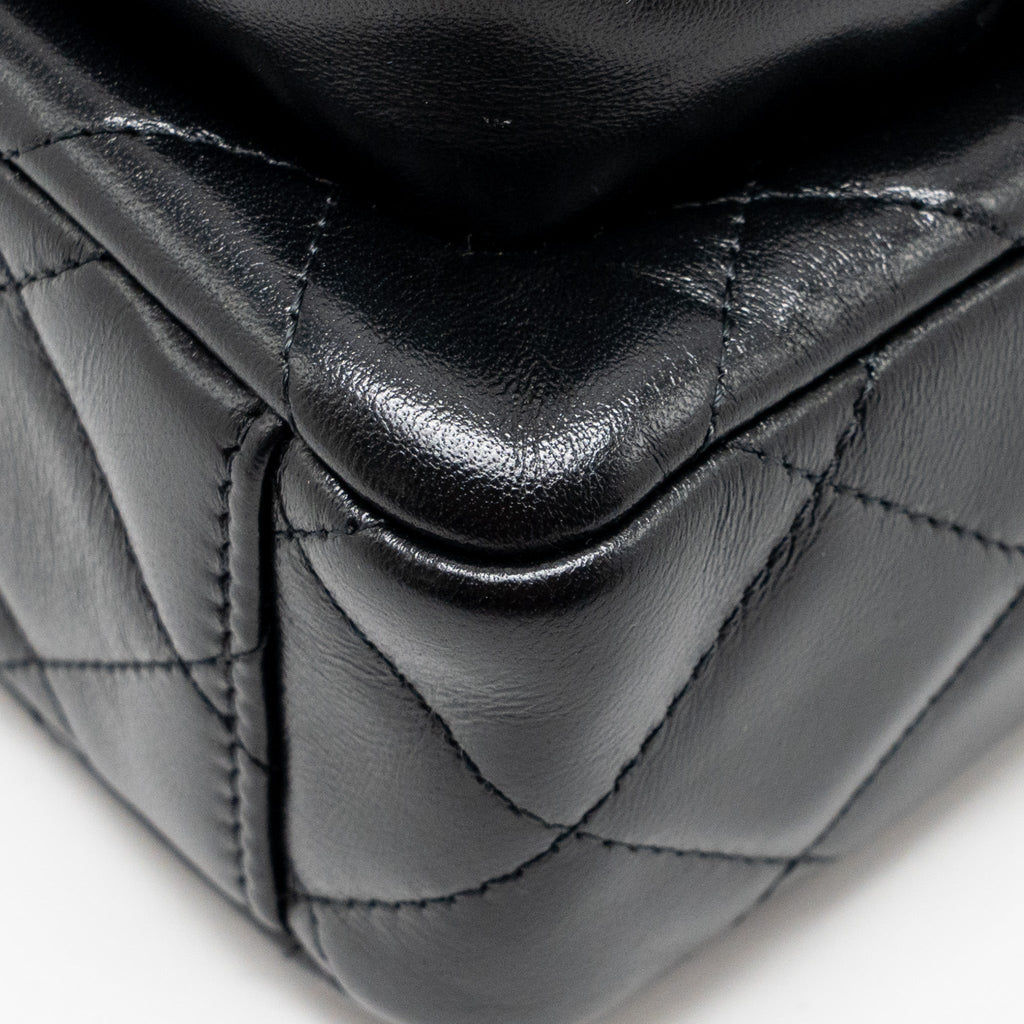 CHANEL 25C CAMERA BAG SHINY LAMBSKIN BLACK LGHW (MICROCHIP)
