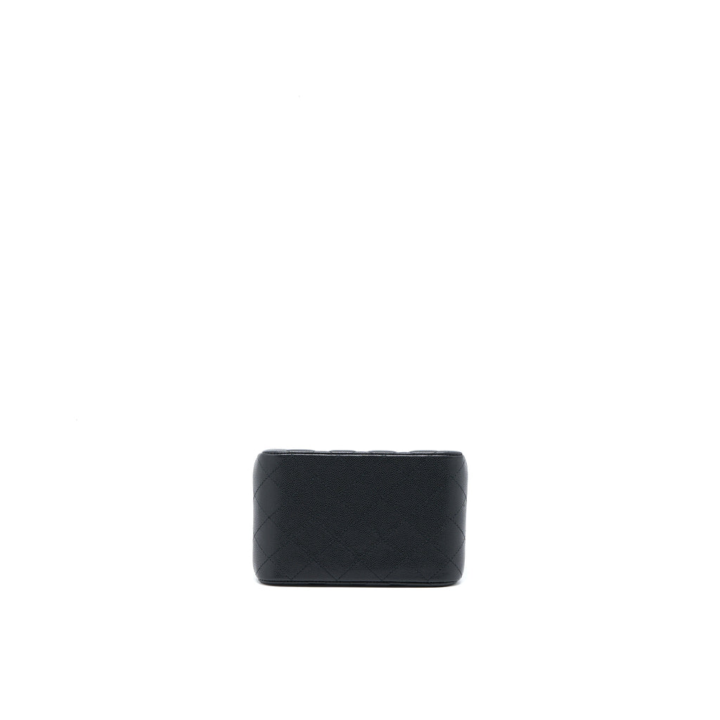 CHANEL MINI BUCKET TOTE BAG CAVIAR BLACK LGHW (MICROCHIP)