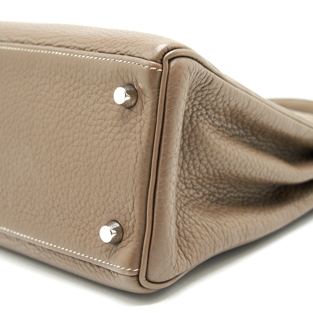 HERMES KELLY 28 ETOUPE SHW CLEMENCE LEATHER