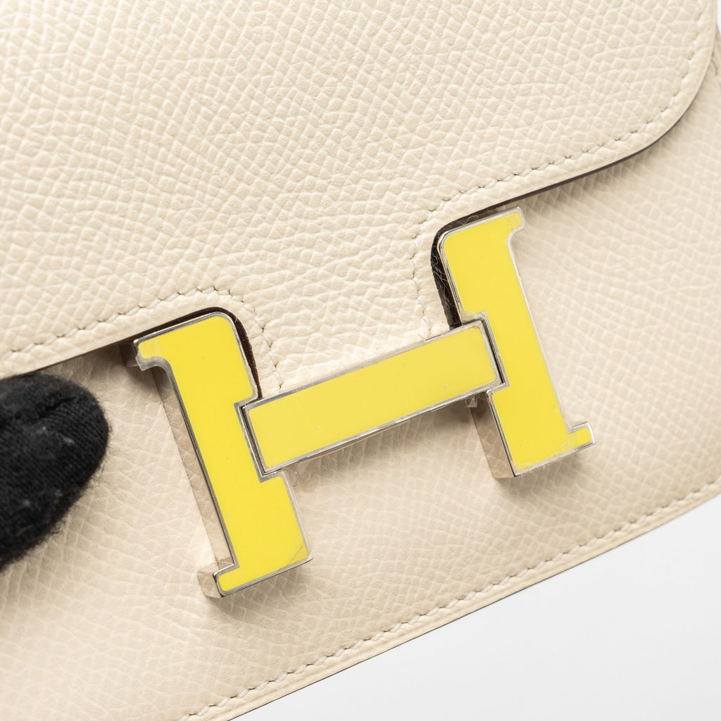 HERMES CONSTANCE SLIM EPSOM NATA / LIME SHW