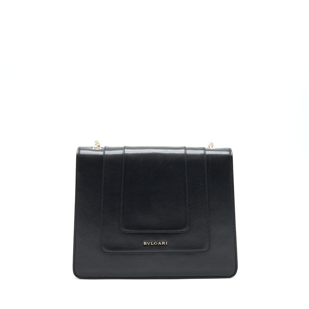 BVLGARI SERPENTI FOREVER FLAP BAG LARGE BLACK GHW
