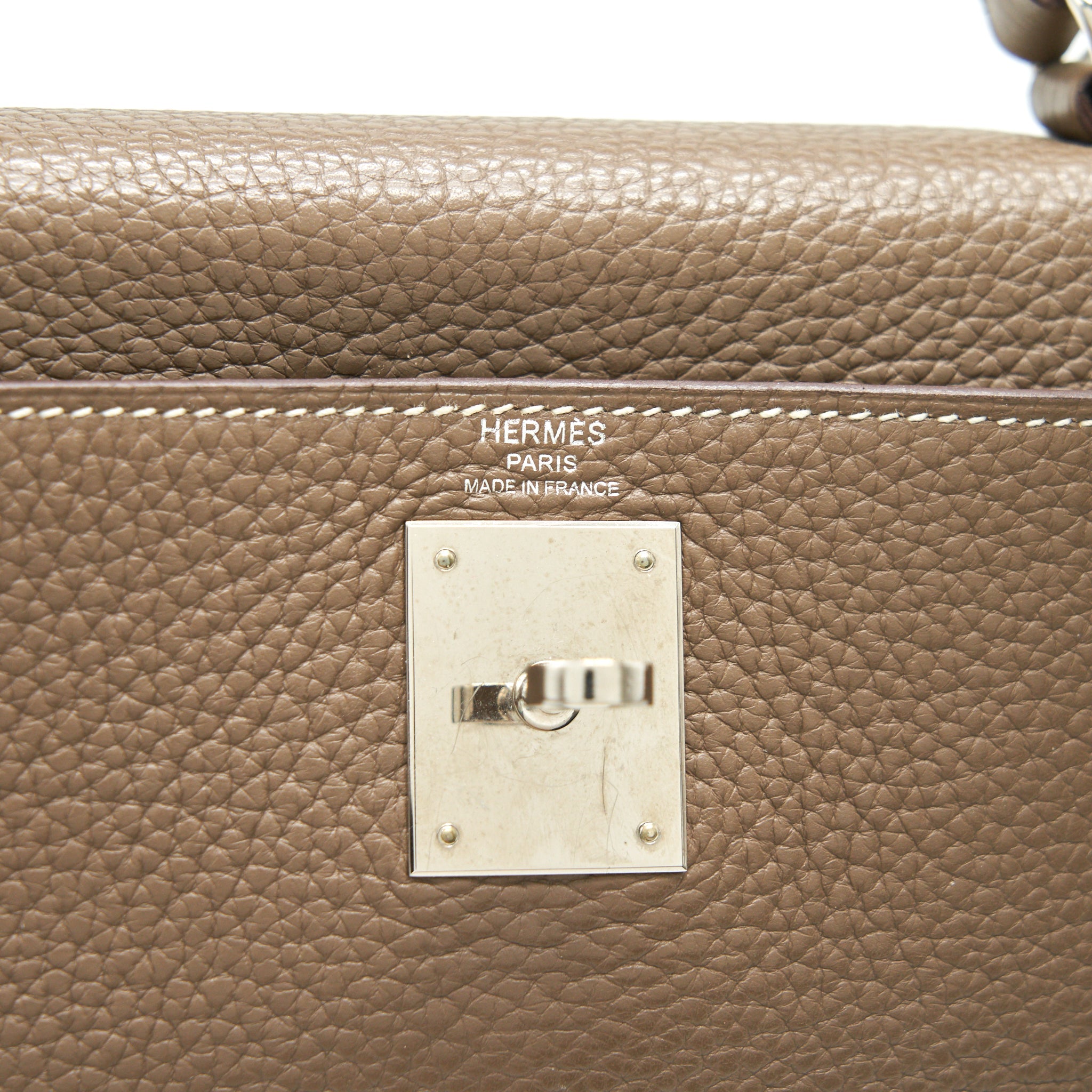 HERMES KELLY 28 ETOUPE SHW CLEMENCE LEATHER